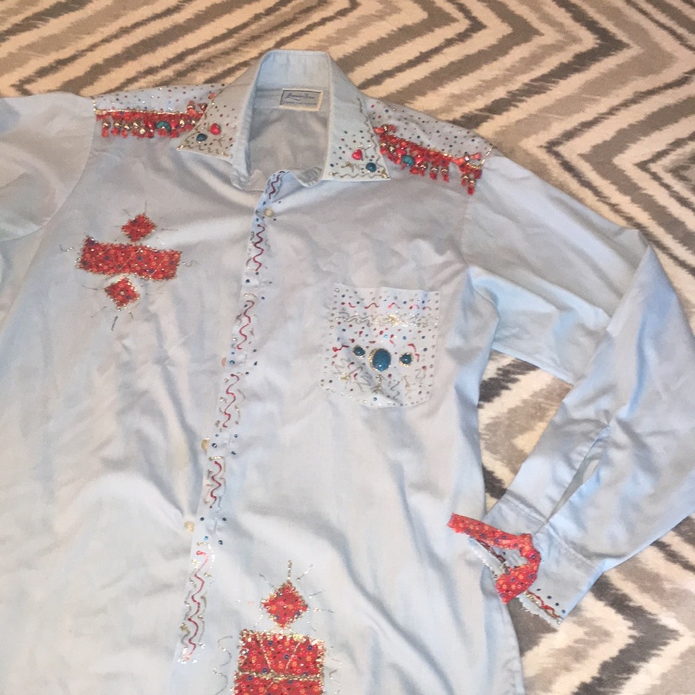 Vintage 1960s Van Heusen HampshireHouse mens Shirt,Embellished - Picture 11 of 14